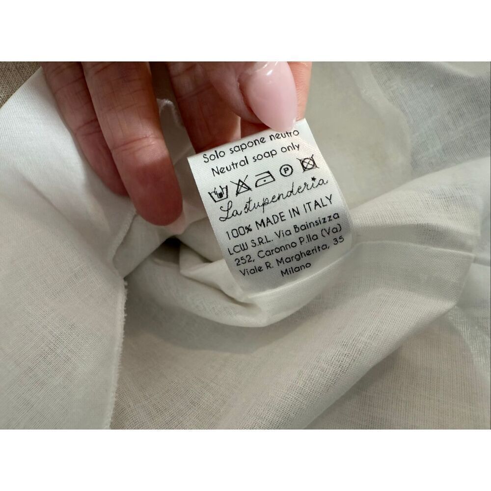 NWT La Stupenderia Designer Italian Linen Baby Dress - Picture 9 of 10